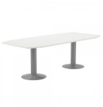 3097-MESA DE REUNIONES 220X100X72CM. COLOR: PATA METALICA GRIS / TABLERO BLANCO ROCADA 3003AT04