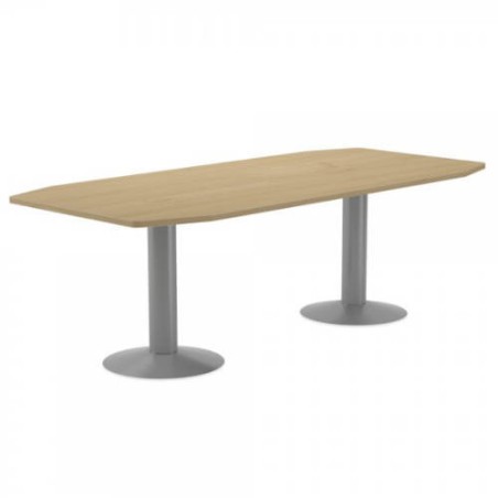 3098-MESA DE REUNIONES 220X100X72CM. COLOR: PATA METALICA GRIS / TABLERO ROBLE ROCADA 3003AT08