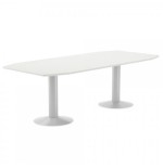 3101-MESA DE REUNIONES 220X100X72CM. COLOR: PATA METALICA BLANCA / TABLERO BLANCO ROCADA 3003ATW04