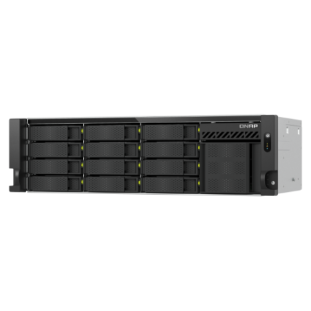 31044-QNAP TS-H1655XEU-RP Servidor de almacenamiento Bastidor (3U) Intel AtomR C5125 8 GB DDR4 0 TB QuTS hero Negro, Gri