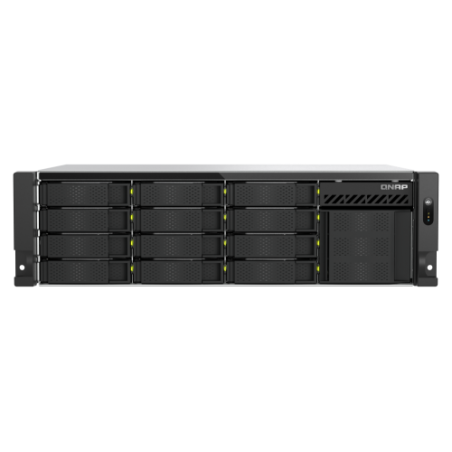 31045-QNAP TS-H1655XEU-RP Servidor de almacenamiento Bastidor (3U) Intel AtomR C5125 8 GB DDR4 0 TB QuTS hero Negro, Gri