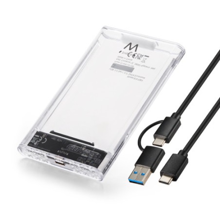 31057-Ewent EW7064 caja para disco duro externo Caja externa para unidad de estado solido (SSD) Transparente 2.5"