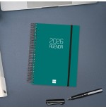 31117-AGENDA 2026 BASIC OPAQUE E10 155X212MM DIA PAGINA VERDE FINOCAM 742912026
