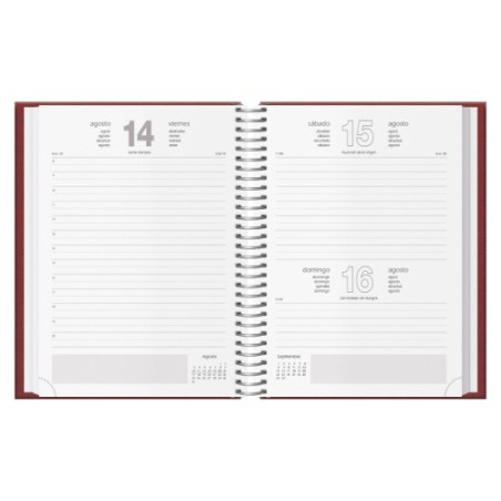 31133-AGENDA 2026 SEGOVIA ESPIRAL DIA PAGINA 14 X 20 CM. COLOR BURDEOS DOHE 12734 - 26