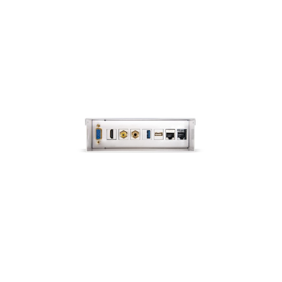 31179-Nanocable Caja de conexiones multimedia de pared VGA+HDMI+JACK3.5+RCA+2xUSB+2xRJ45, Blanco