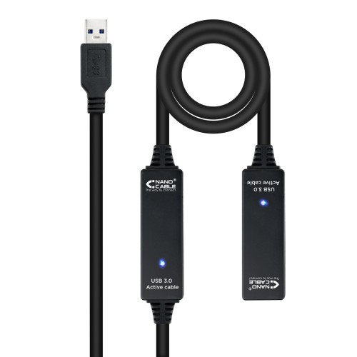 31182-Nanocable Cable USB 3.0 prolongador con amplificador, tipo A/M-A/H, 15m
