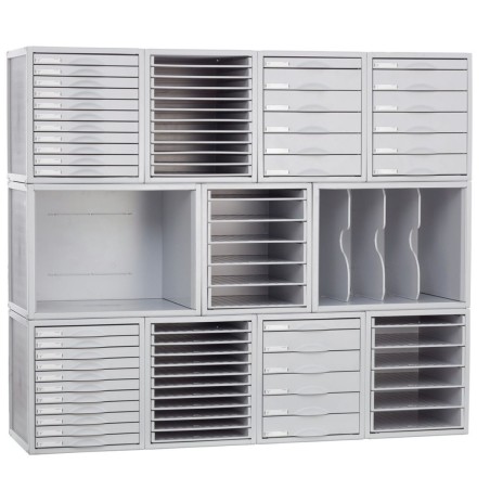 31308-MODULO ARCHISYSTEM DE 6 BANDEJAS 356X316X362 MM GRIS ARCHIVO 2000 8206B GS