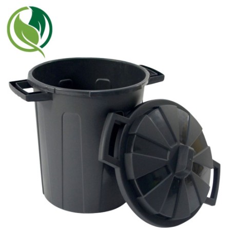 31342-CONTENEDOR SOSTENIBLE DE RECICLAJE CON TAPA 100 LITROS 54X64X68 CM PP NEGRO ARCHIVO 2000 CP1426100 NE