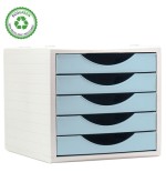 31376-MODULO ECOGREEN 5 CAJONES 100% RECICLADO Y RECICLABLE DIN A4 FOLIO Y SUBCARPETA MEDIDAS: 340X270X260 MM CARCASA GR