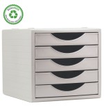 31470-MODULO ECOGREEN 5 CAJONES 100% RECICLADO Y RECICLABLE DIN A4 FOLIO Y SUBCARPETA MEDIDAS: 340X270X260 MM CARCASA Y