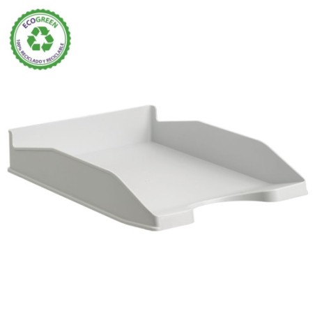 31475-BANDEJA APILABLE ECOGREEN 100% RECICLADO Y RECICLABLE GRIS 345X255X60 MM ARCHIVO 2000 742 GS
