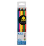 3162-ESTUCHE DE 6 LAPICES COLORES FLUO MADERA NEGRA MILAN 0752306
