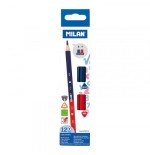3169-CAJA 12 LAPICES BICOLORES AZUL Y ROJO MILAN 0702312