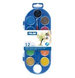 3170-ESTUCHE ACUARELAS 12 PASTILLAS 30 MM Y PINCEL MILAN 80011