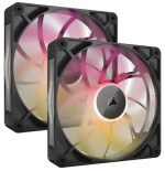 31765-Corsair iCUE LINK RX140 MAX RGB Carcasa del ordenador Ventilador 14 cm Negro 2 pieza(s)