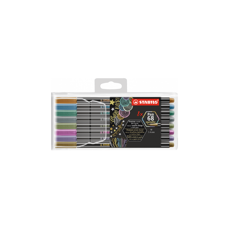3185-ESTUCHE 8 UNIDADES ROTULADOR PEN 68 COLORES METALLIC PUNTA 1,4 MM STABILO 6808/8-11