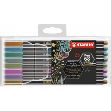 3185-ESTUCHE 8 UNIDADES ROTULADOR PEN 68 COLORES METALLIC PUNTA 1,4 MM STABILO 6808/8-11