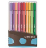 3196-CAJA 20 ROTULADORES PEN 68 COLORPARADE PUNTA 1 MM ANTRACITA/AZUL STABILO 6820-04-04