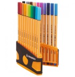 3197-CAJA 20 ROTULADORES POINT 88 COLORPARADE PUNTA 1 MM ANTRACITA/NARANJA STABILO 8820-03-05