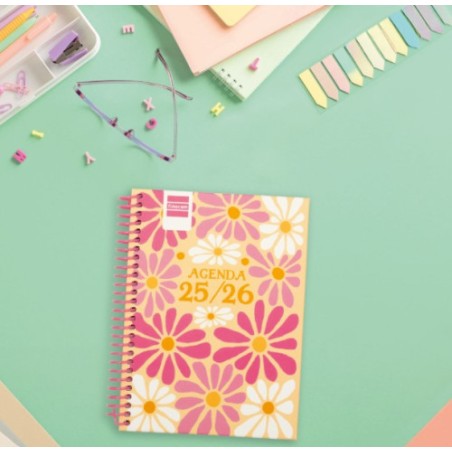 32004-AGENDA ESCOLAR 2025-2026 DIVA 8o 120X164 SEMANA VISTA HORIZONTAL SPRING+ FINOCAM 536100426