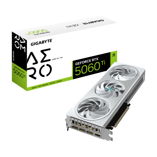 32062-GIGABYTE GeForce RTX 5060 Ti AERO OC 16G Tarjeta Grafica - 16 GB GDDR7, 128 bits, PCI-E 5.0, 2647MHz Frecuencia de