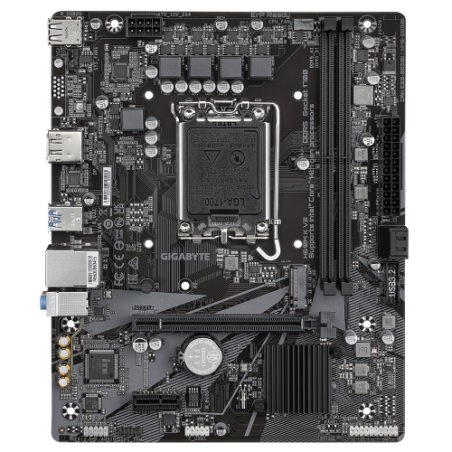 32069-GIGABYTE H610M K V2 Placa base - Procesadores Intel Core 14a generacion, hasta 5600 MHz DDR5, 1xPCIe 3.0 M.2, LAN