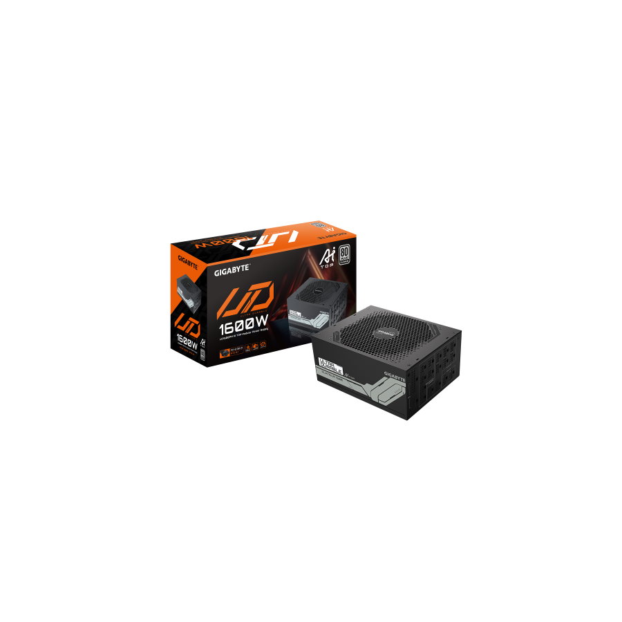 32072-GIGABYTE UD1600PM PG5 AI TOP Fuente de Alimentacion - PCIe 5.0, 80 PLUS Platinum, Diseno totalmente modular, Venti