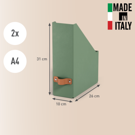 32195-PACK 2 REVISTEROS DE CARTON COLOR VERDE LEITZ 24710050
