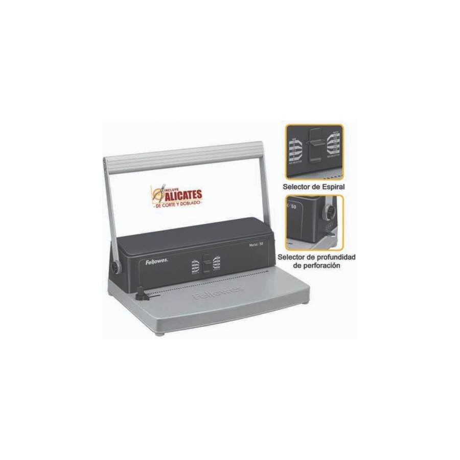 322-ENCUADERNADORA ESPIRAL METALICA 50 FELLOWES 3005001