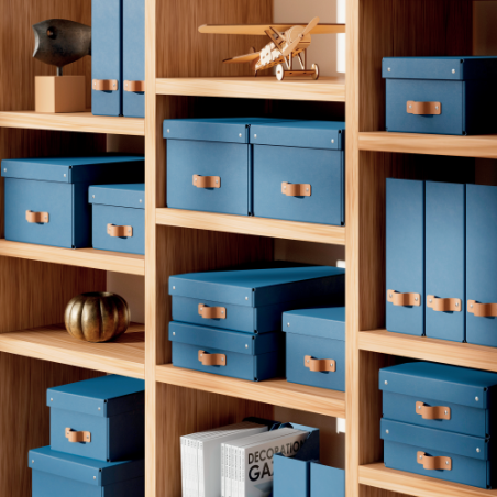 32215-PACK 2 CAJAS DE ALMACENAMIENTO CARTON PEQUENA COLOR AZUL LEITZ 61470068