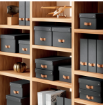 32225-PACK 2 CAJAS DE ALMACENAMIENTO CARTON MEDIANA BAJA COLOR NEGRO LEITZ 61480095