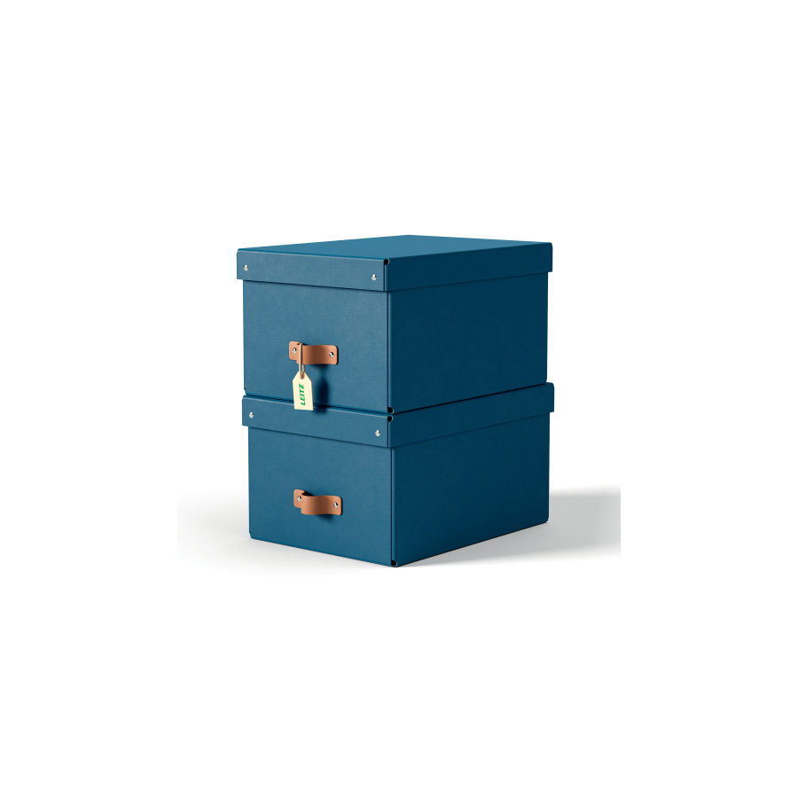 32230-PACK 2 CAJAS DE ALMACENAMIENTO CARTON MEDIANA COLOR AZUL LEITZ 61490068
