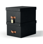 32232-PACK 2 CAJAS DE ALMACENAMIENTO CARTON MEDIANA COLOR NEGRO LEITZ 61490095