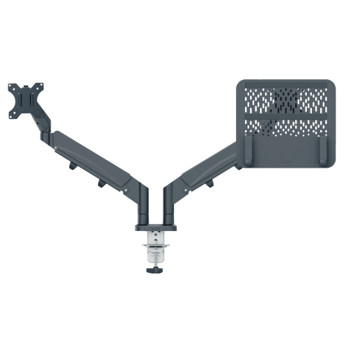 32238-BRAZO DUAL PARA MONITOR Y PORTATIL LEITZ ERGO SPACESAVING COLOR  GRIS OSCURO KENSINGTON 65380089