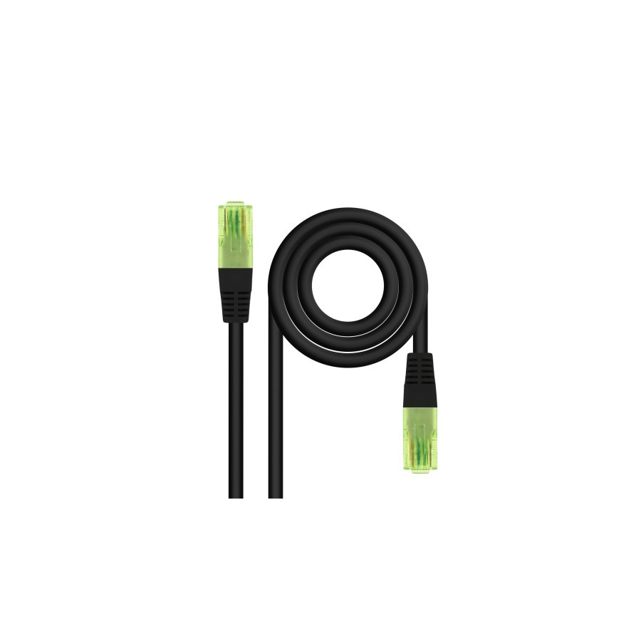 32338-Nanocable Cable de Red Latiguillo RJ45 CAT.6 UTP AWG26 CCA, Negro, 3 m