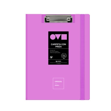 32909-CARPETA A4 TAPA POLYFOAM CON PINZA SUPERIOR UNEQUAL MINIMAL LAVANDA GRAFOPLAS 1550969