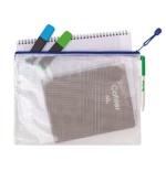 33138-PACK DE 8 BOLSAS ZIPPER MULTIUSOS PVC - CON CIERRE CREMALLERA A5 COLOR AZUL TARIFOLD 509021