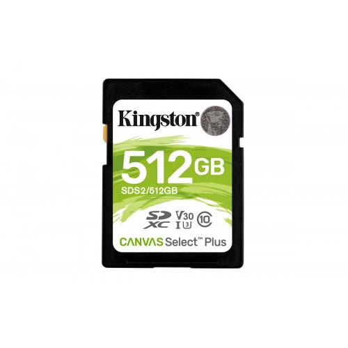 3326-Kingston Technology Canvas Select Plus memoria flash 512 GB SDXC Clase 10 UHS-I