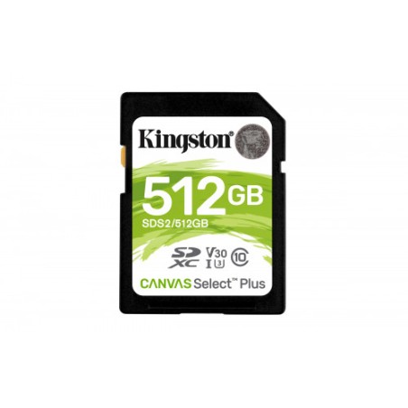 3326-Kingston Technology Canvas Select Plus memoria flash 512 GB SDXC Clase 10 UHS-I