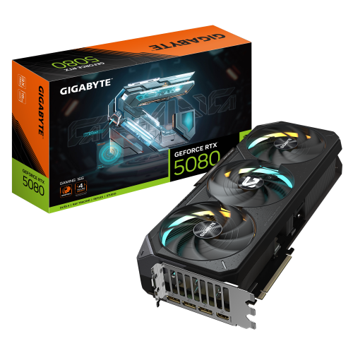33389-GIGABYTE GeForce RTX 5080 GAMING 16G Tarjeta Grafica - 16GB GDDR7, 256 bits, PCI-E 5.0, 2617MHz Core Clock, 3 x Di