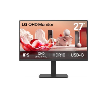33404-MONITOR LG, 27 PULGADAS, 27BA65QB, 68,6 CM, 2560 X 1440 PIXELES, WIDE QUAD HD, LED, 5 MS, NEGRO