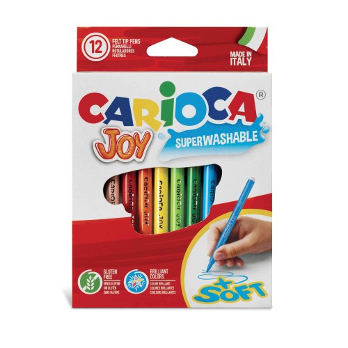 3341-CAJA 12 ROTULADORES COLORES JOY CARIOCA 40614