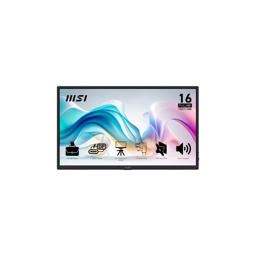 33508-MSI PRO MP165 E6 monitor o TV portatil Monitor portatil Negro 39,6 cm (15.6") LED 1920 x 1080 Pixeles