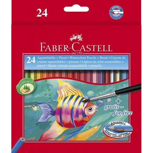3369-ESTUCHE 24 LAPICES ESCOLARES ACUARELABLES HT-120224 FABER CASTELL 114425