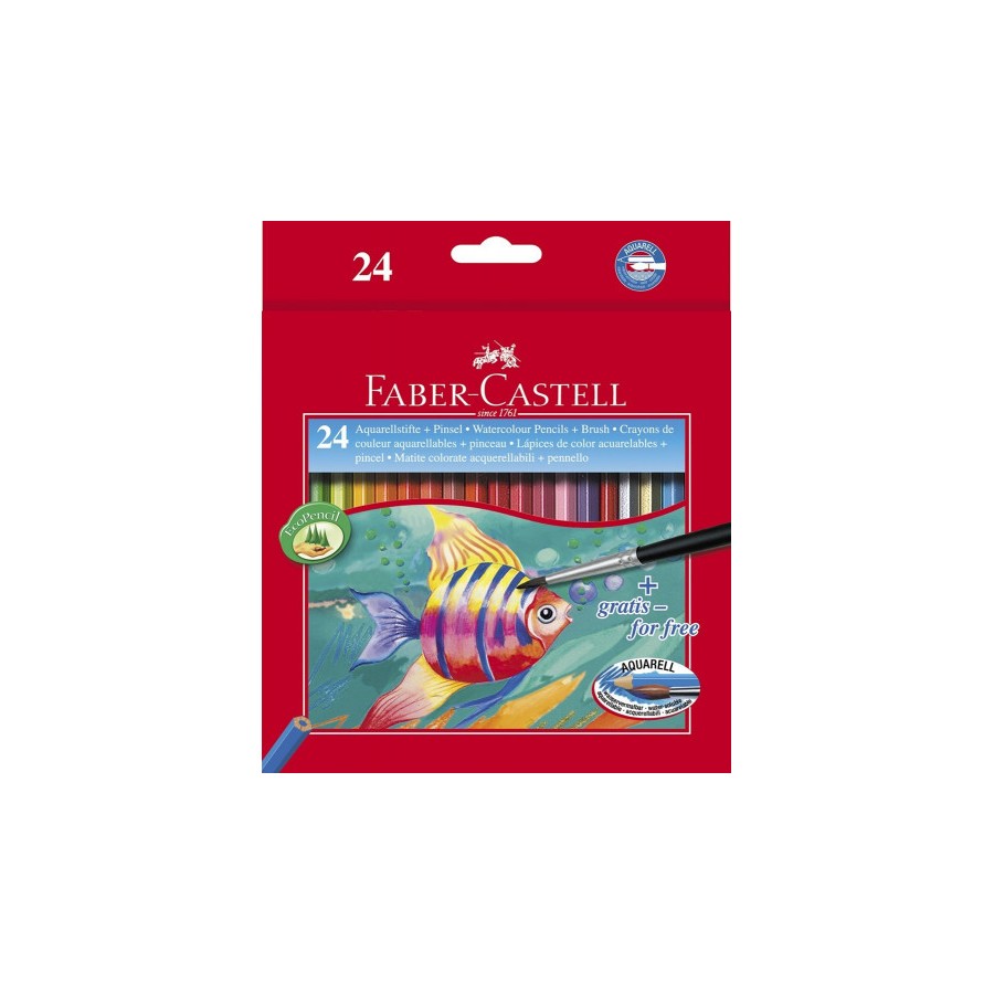 3369-ESTUCHE 24 LAPICES ESCOLARES ACUARELABLES HT-120224 FABER CASTELL 114425