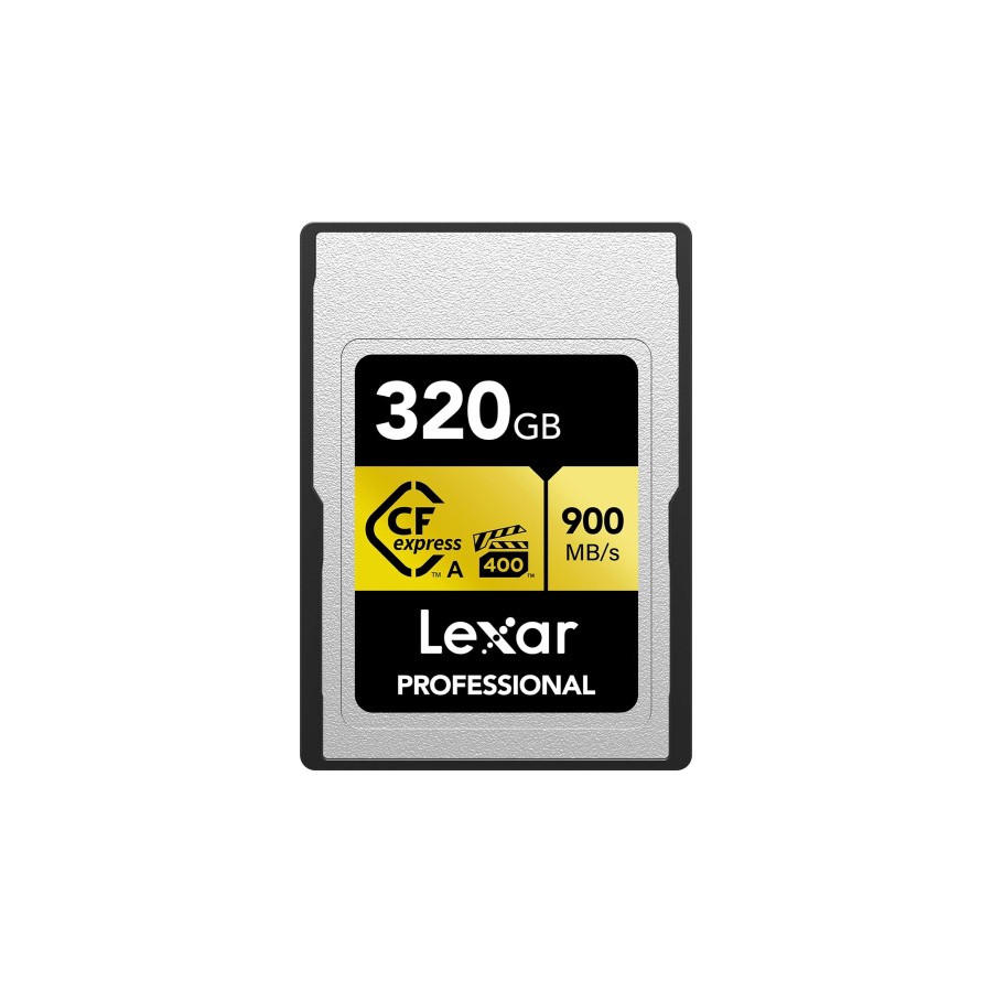 33727-LEXAR 320GB PROFESSIONAL CFEXPRESS TYPE A CARD GOLD SERIE, UP TO 900MB/S READ 800MB/S WRITE. VPG 400