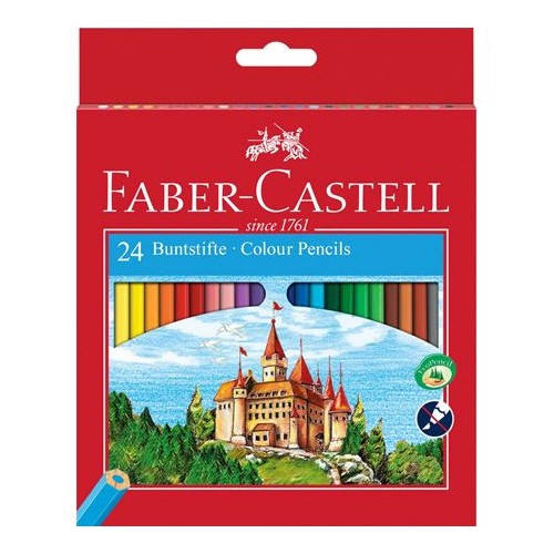3374-ESTUCHE 24 LAPICES COLORES HEXAGONALES HT FABER CASTELL 120124