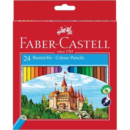 3374-ESTUCHE 24 LAPICES COLORES HEXAGONALES HT FABER CASTELL 120124