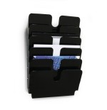 3408-DISPENSADOR PARED FLEXIPLUS 6 COMPARTIMENTOS A4 HORIZONZAL NEGRO DURABLE 1700014061