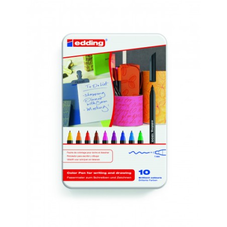 3418-ESTUCHE 10 ROTULADORES PUNTA FINA 1200 SURTIDOS 0.5-1MM EDDING 1200-10-S